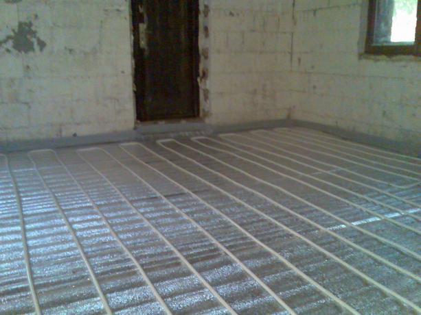 Teplá podlaha - lineární rozvržení