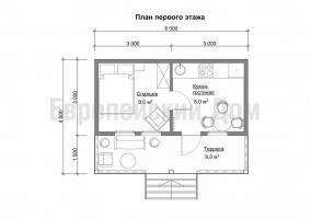 Bright finský domek 6x4 jako komfortní Concept