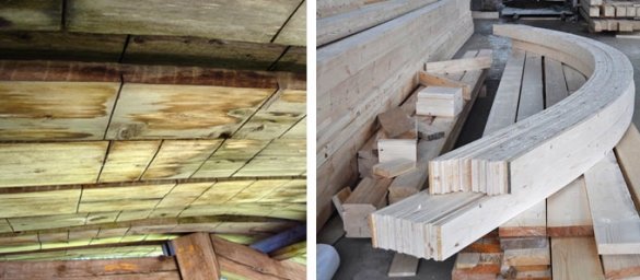 Na ohybové linie dřeva může mít speciální řezy - „zúžení“ nebo „v poli“. To zjednodušuje proces ohýbání dřeva.